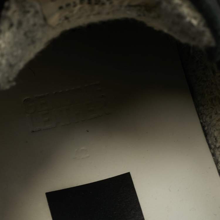 Pre Owned Golden Goose Black/White Leather Running Lace Up Sneakers Size 42