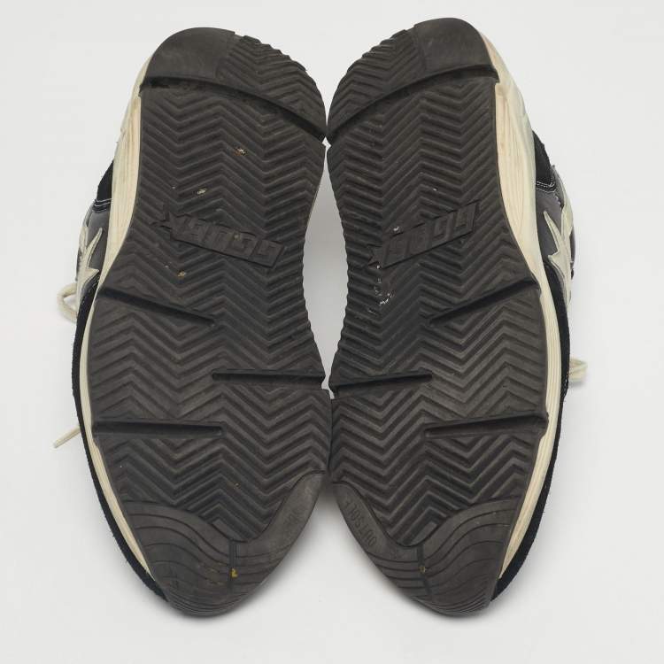 Pre Owned Golden Goose Black/White Leather Running Lace Up Sneakers Size 42