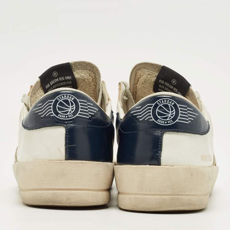 Pre Owned Golden Goose White Leather Stardan Lace Up Sneakers Size 42