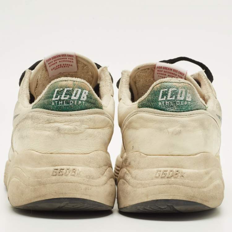 Pre Owned Golden Goose Running Size 43 Cream Leather Lace Up Sneakers