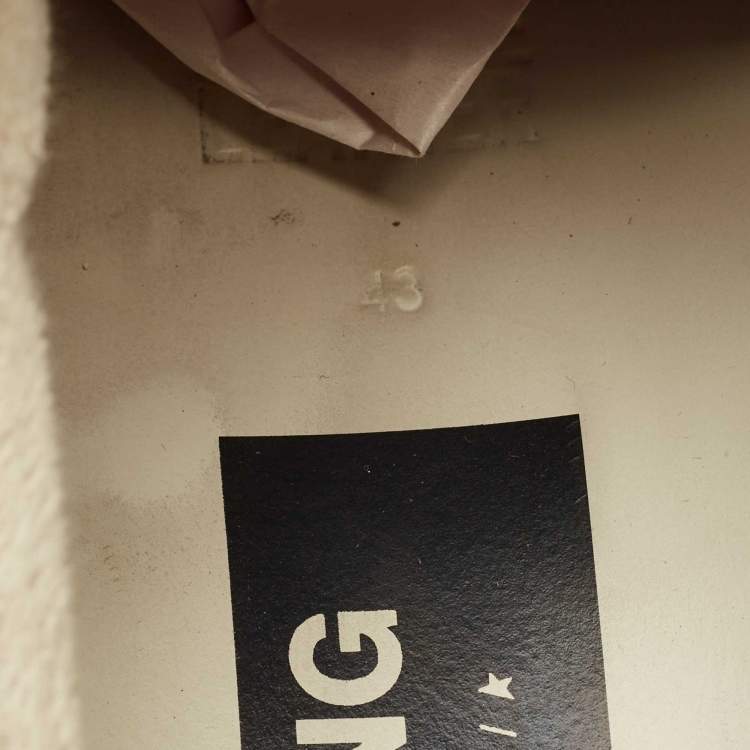 Pre Owned Golden Goose Running Size 43 Cream Leather Lace Up Sneakers