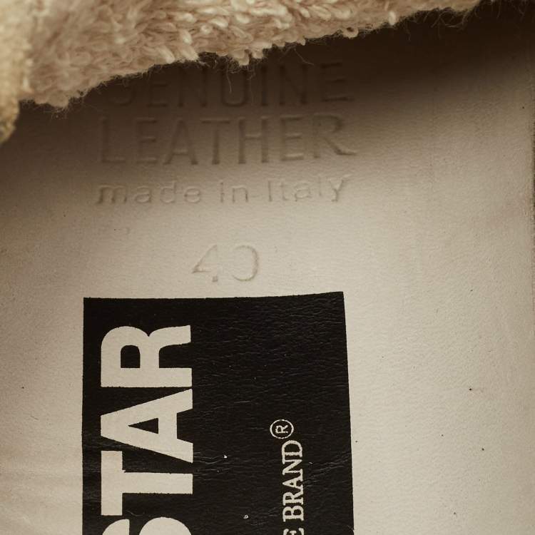 Pre Owned Golden Goose Superstar Size 40 Two Tone Leather and Rubber Lace Up Sneakers