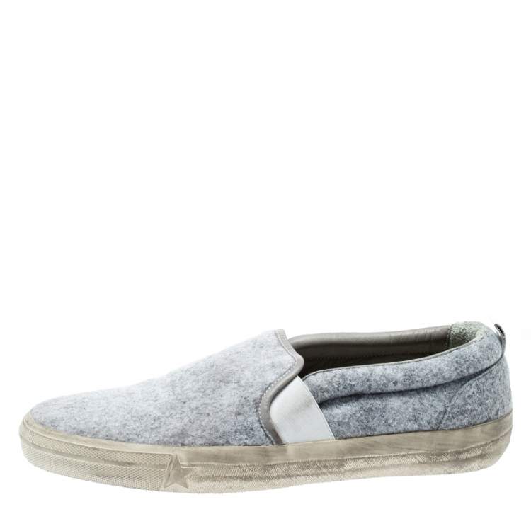 Pre Owned Golden Goose Grey Slip On Sneakers Size 43