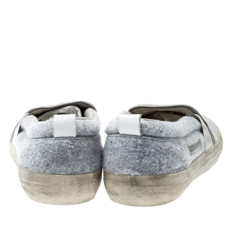 Pre Owned Golden Goose Grey Slip On Sneakers Size 43