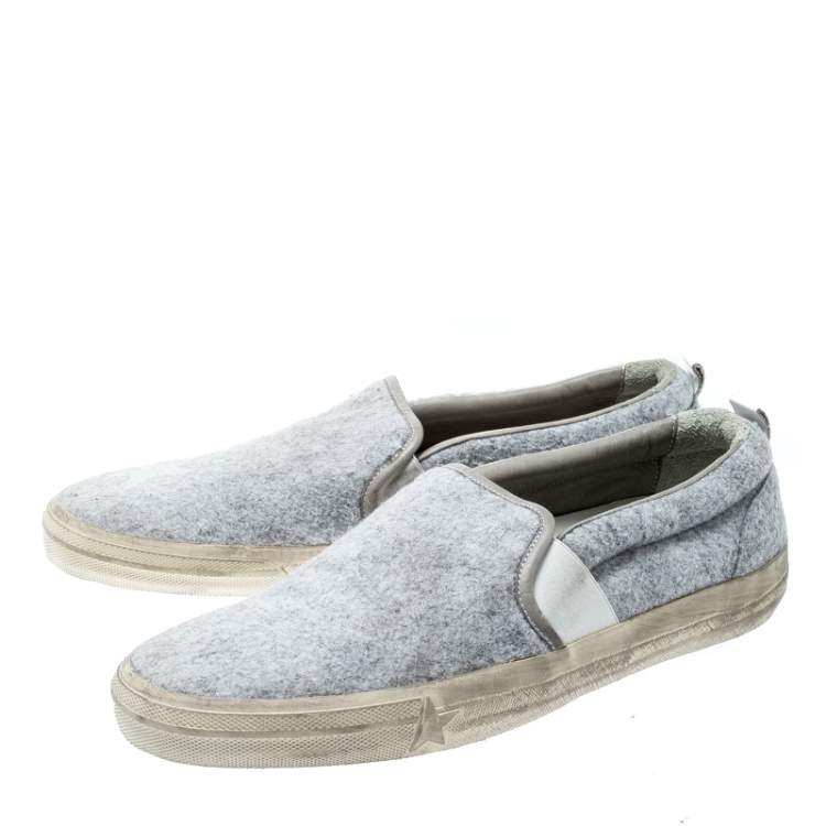 Pre Owned Golden Goose Grey Slip On Sneakers Size 43