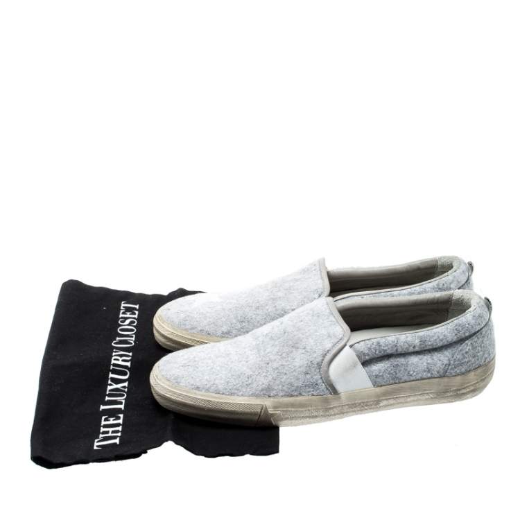 Pre Owned Golden Goose Grey Slip On Sneakers Size 43