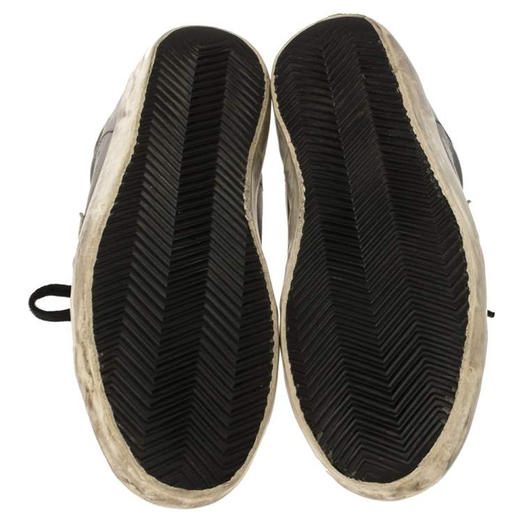 Pre Owned Golden Goose Black Leather Superstar Classic Sneakers Size 39