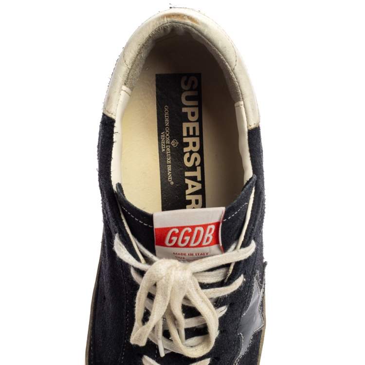 Pre Owned Golden Goose Blue Suede Leather Superstar Low Top Sneakers Size 43