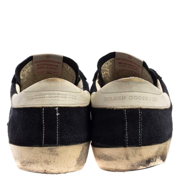Pre Owned Golden Goose Blue Suede Leather Superstar Low Top Sneakers Size 43