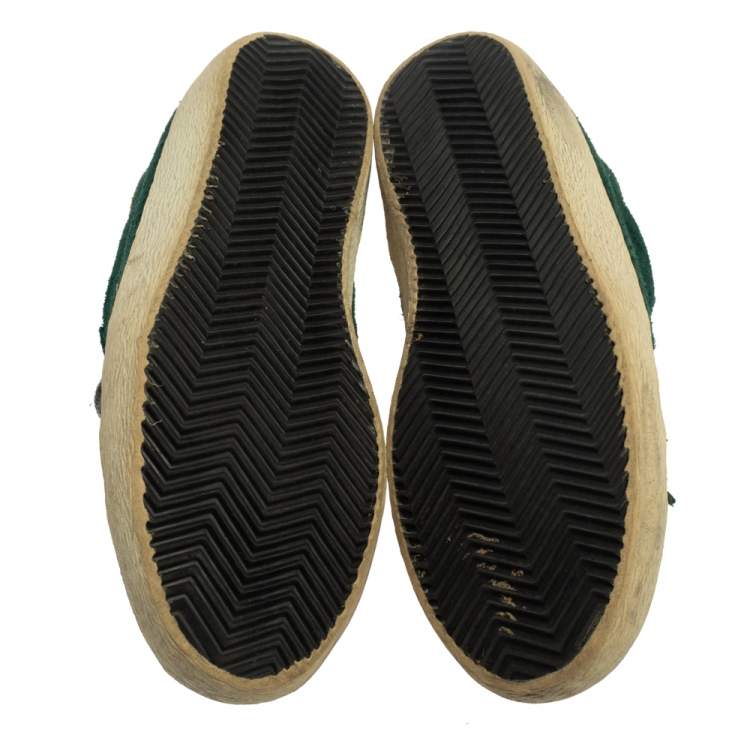 Pre Owned Golden Goose Green Suede Leather Superstar Low Top Sneakers Size 43