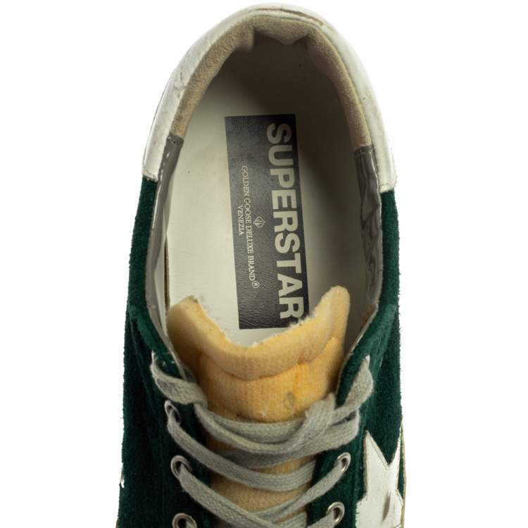 Pre Owned Golden Goose Green Suede Leather Superstar Low Top Sneakers Size 43