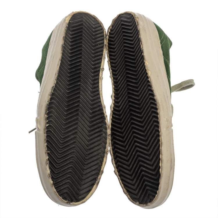 مملوكة مسبقًا Golden Goose Green Suede V Star Dip Low Top Sneakers Size 40