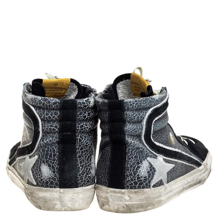 مملوكة مسبقًا Golden Goose Black/Grey Suede And Leather High Top Sneakers Size 42