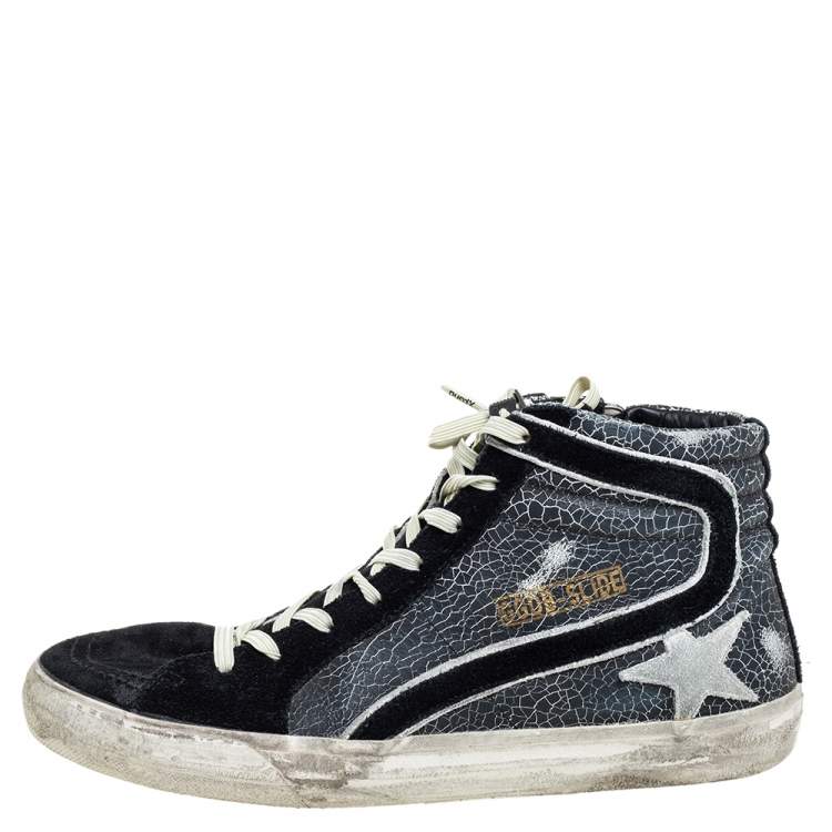 مملوكة مسبقًا Golden Goose Black/Grey Suede And Leather High Top Sneakers Size 42