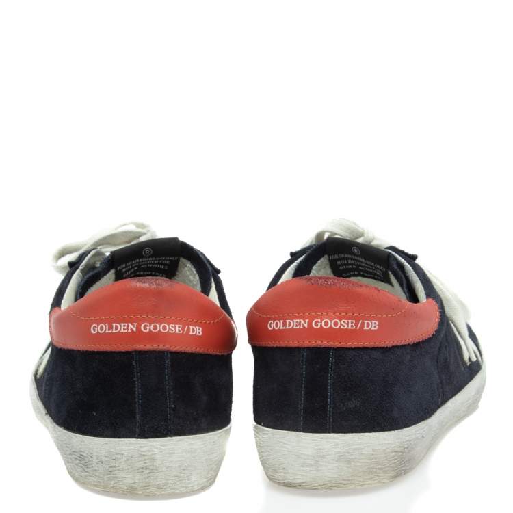 مملوكة مسبقًا Golden Goose Black/Orange Leather  Superstar Sneakers Size 43