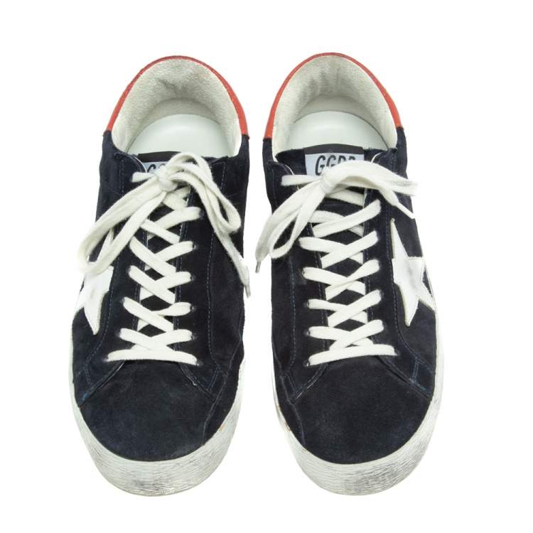 مملوكة مسبقًا Golden Goose Black/Orange Leather  Superstar Sneakers Size 43