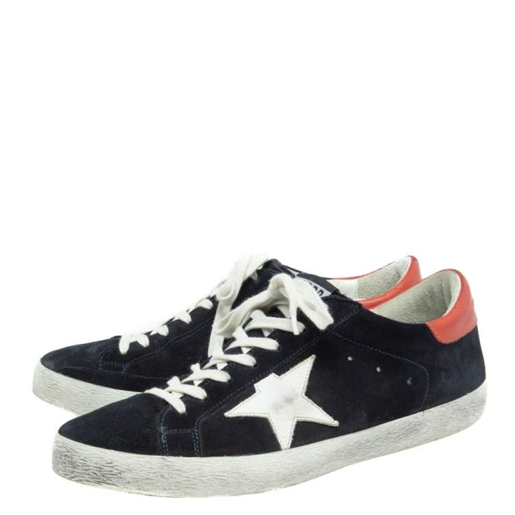 مملوكة مسبقًا Golden Goose Black/Orange Leather  Superstar Sneakers Size 43