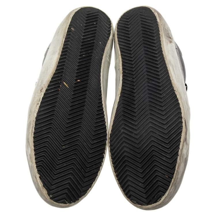Pre Owned Golden Goose Black Leather Superstar Sneakers  Size 43