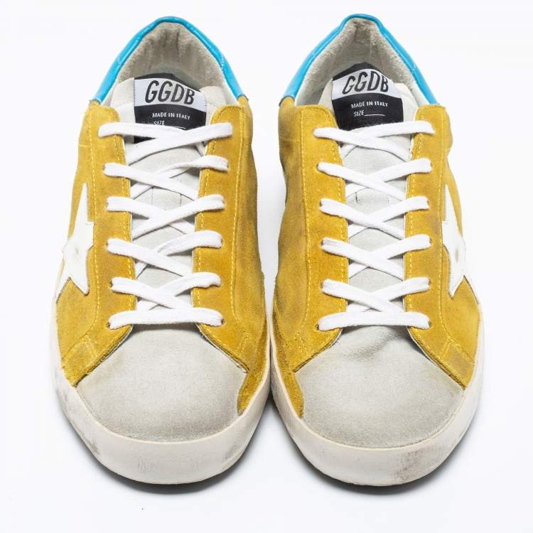 Pre Owned Golden Goose Multicolor Suede Superstar Lace Up Sneakers Size 41