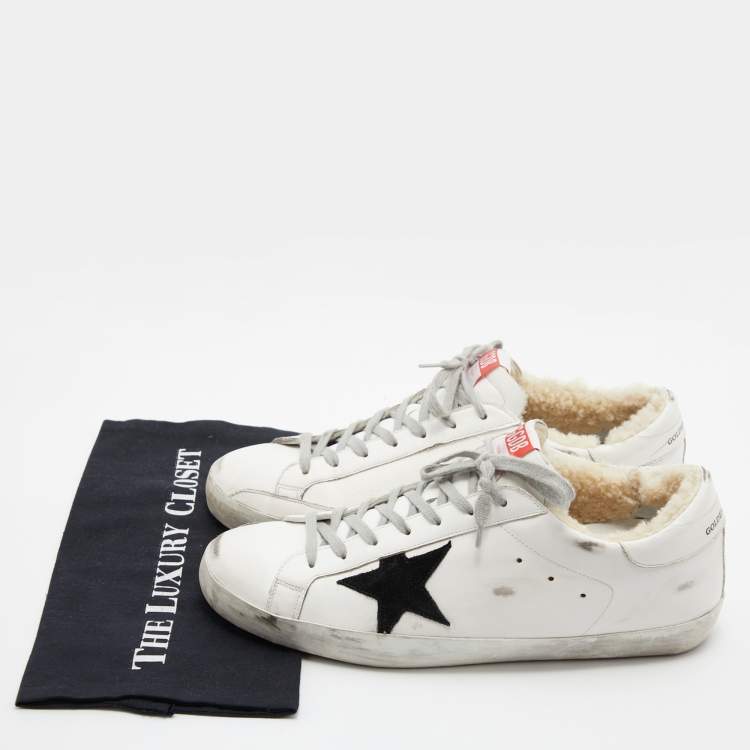 Pre Owned Golden Goose White Leather Superstar Classic Sneakers Size 45