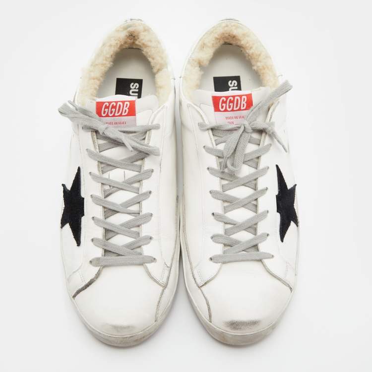 Pre Owned Golden Goose White Leather Superstar Classic Sneakers Size 45