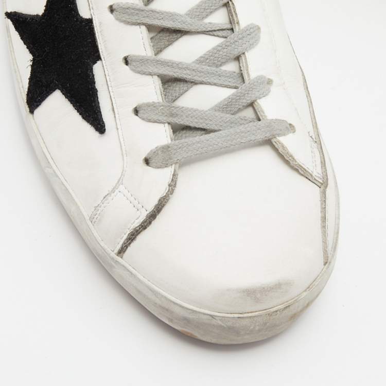 Pre Owned Golden Goose White Leather Superstar Classic Sneakers Size 45