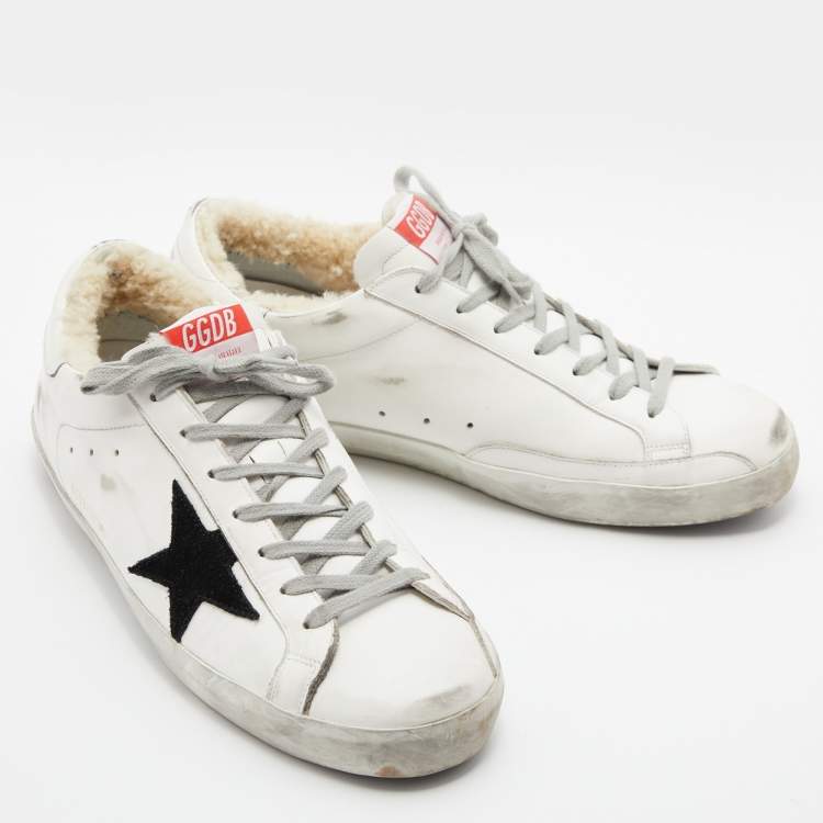 Pre Owned Golden Goose White Leather Superstar Classic Sneakers Size 45