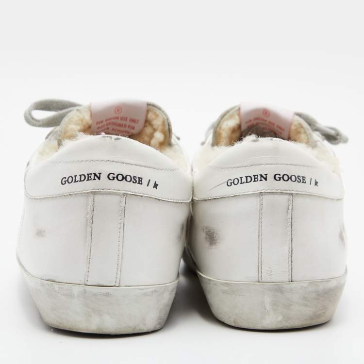 Pre Owned Golden Goose White Leather Superstar Classic Sneakers Size 45