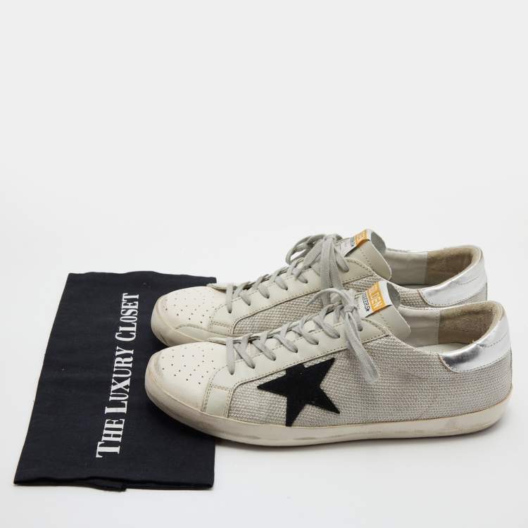 Pre Owned Golden Goose Multicolor Leather and Mesh Superstar Sneakers Size 45