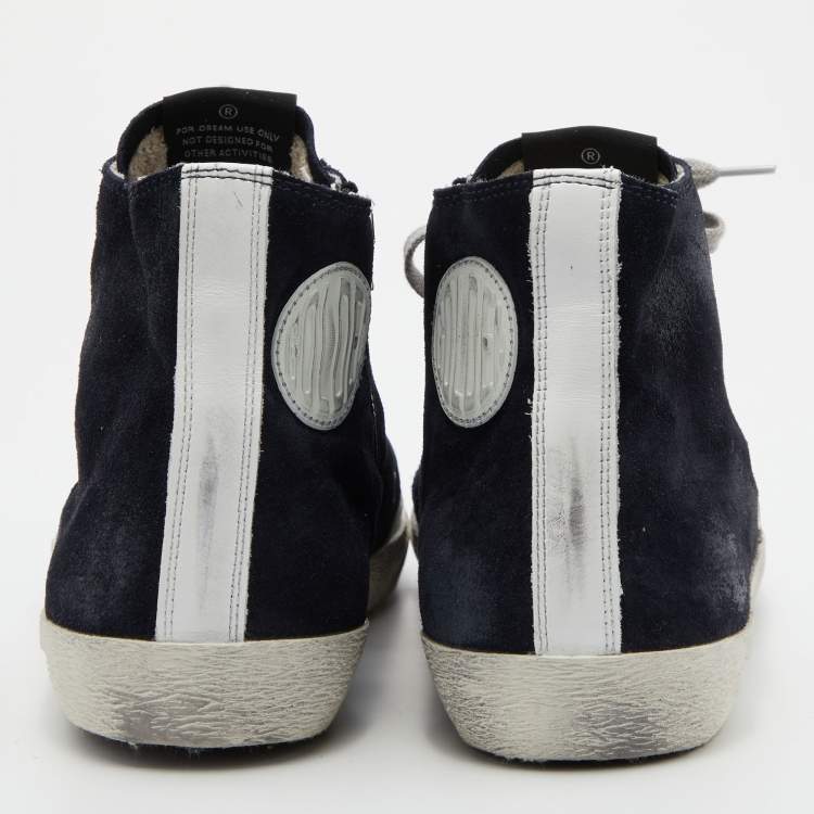Pre Owned Golden Goose Dark Blue Suede Mid Star Sneakers Size 45