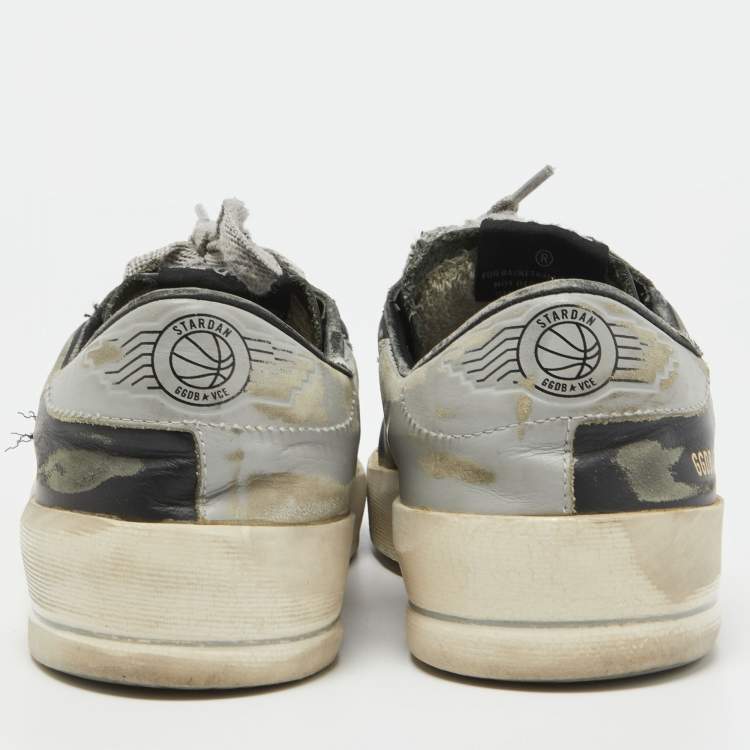 Pre Owned Golden Goose Black/Grey Mesh and Leather Stardan Sneakers Size 40