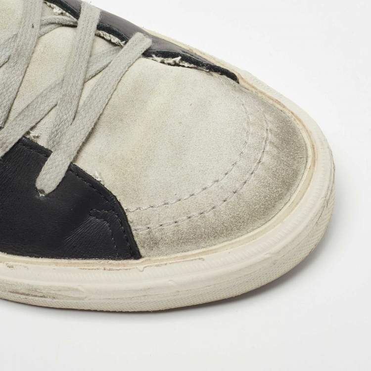 Pre Owned Golden Goose Black/Grey Leather High-top Trainers High Top Sneakers Size 44