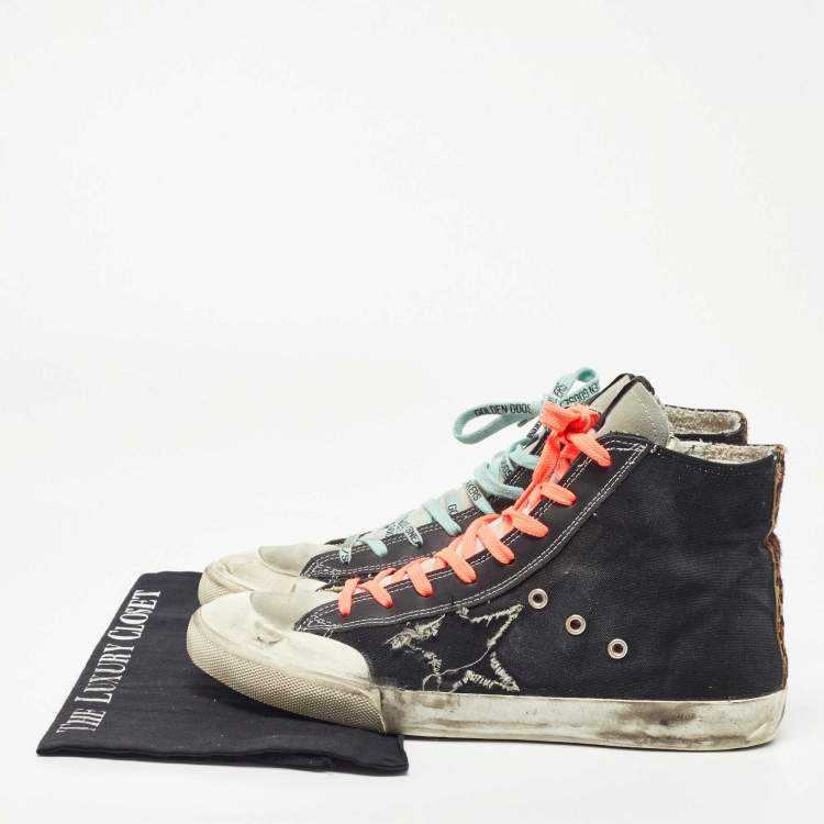 Pre Owned Golden Goose Multicolor Canvas Francy Hight  Sneakers Size 44