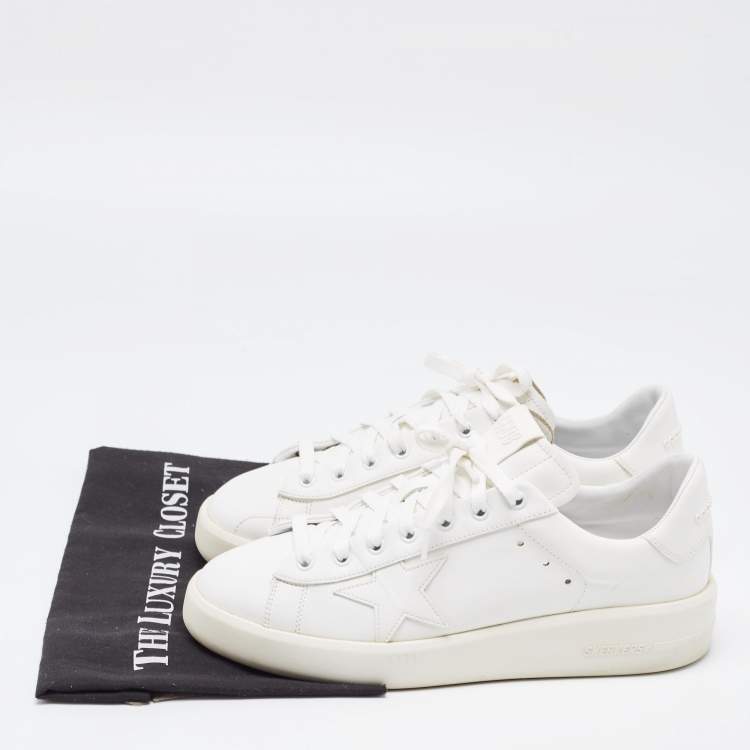 مملوكة مسبقًا Golden Goose White Leather Super Star Low Top Sneakers Size 41