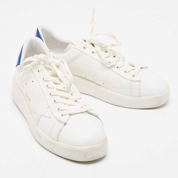 Pre Owned Golden Goose White Leather Supper Star Low Top Sneakers Size 41