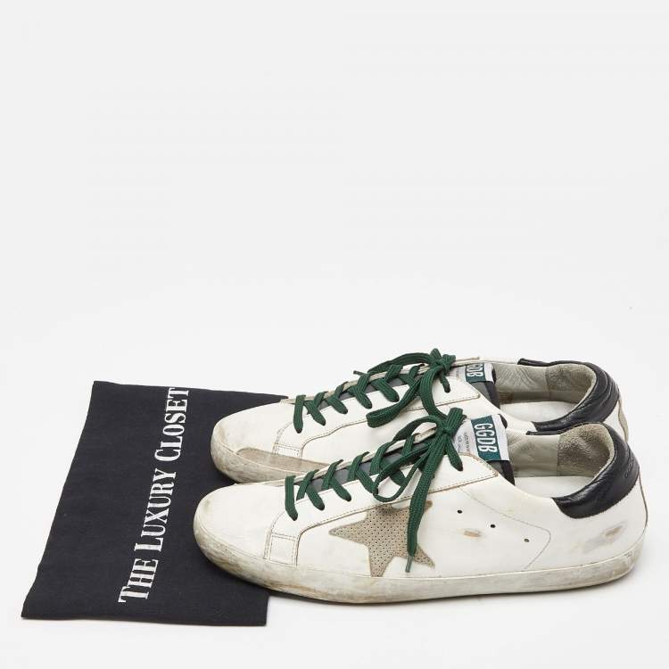 Pre Owned Golden Goose White Leather And Grey Suede Hi Star Sneakers Size 43