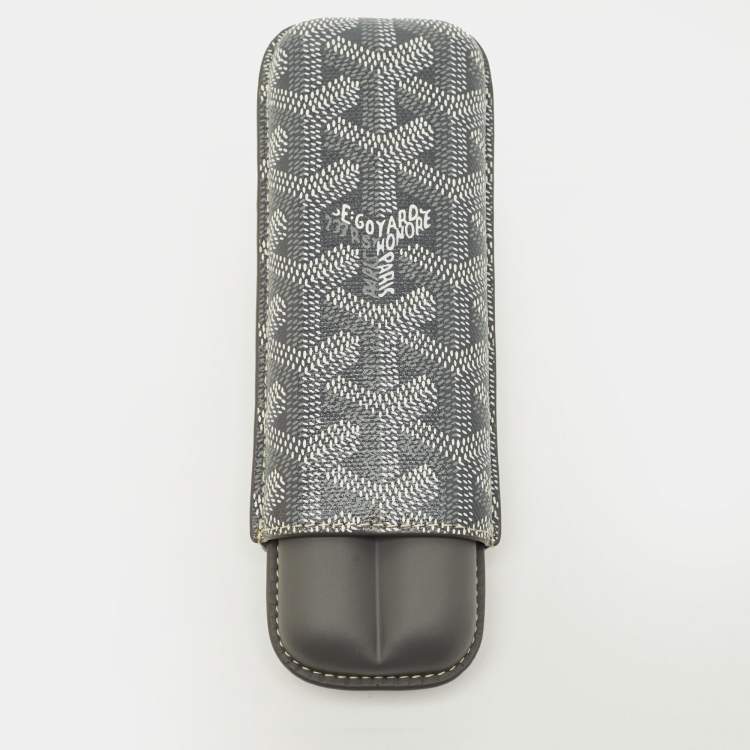 مملوكة مسبقًا Goyard Churchill 2 Cigar Case Grey Goyardine Coated Canvas and Leather