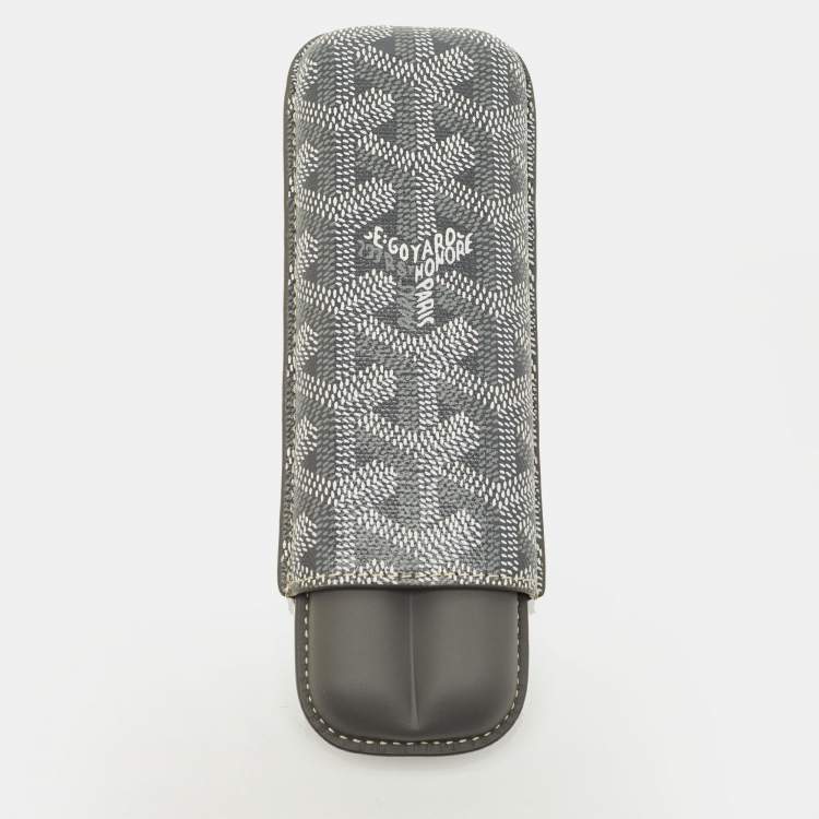 مملوكة مسبقًا Goyard Churchill 2 Cigar Case Grey Goyardine Coated Canvas and Leather