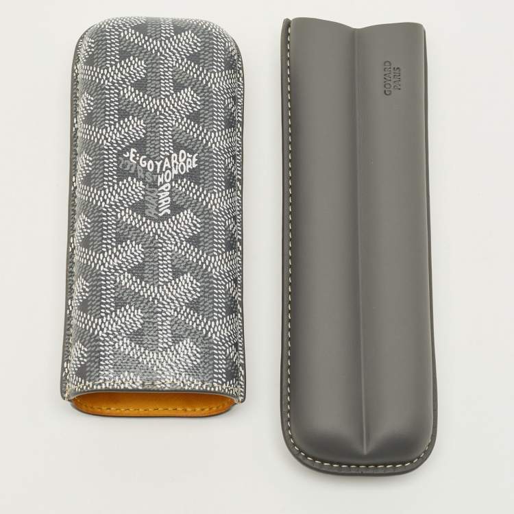 مملوكة مسبقًا Goyard Churchill 2 Cigar Case Grey Goyardine Coated Canvas and Leather
