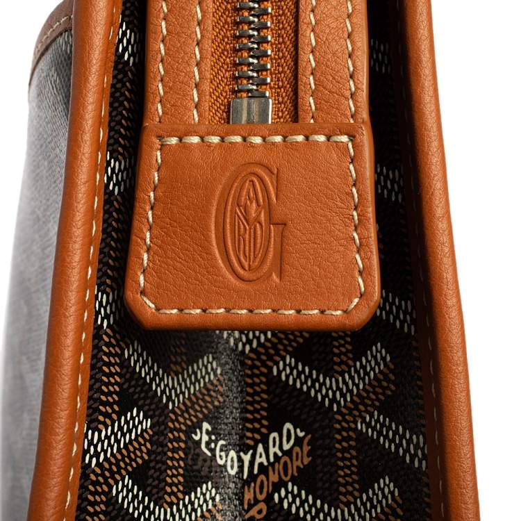 Pre Owned Goyard Black Goyardine Coated Canvas Jouvence GM Toiletry Pouch