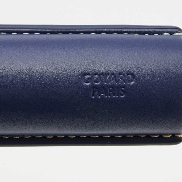 Pre Owned Goyard Navy Blue Goyardine Coated Cigarette Churchill Case