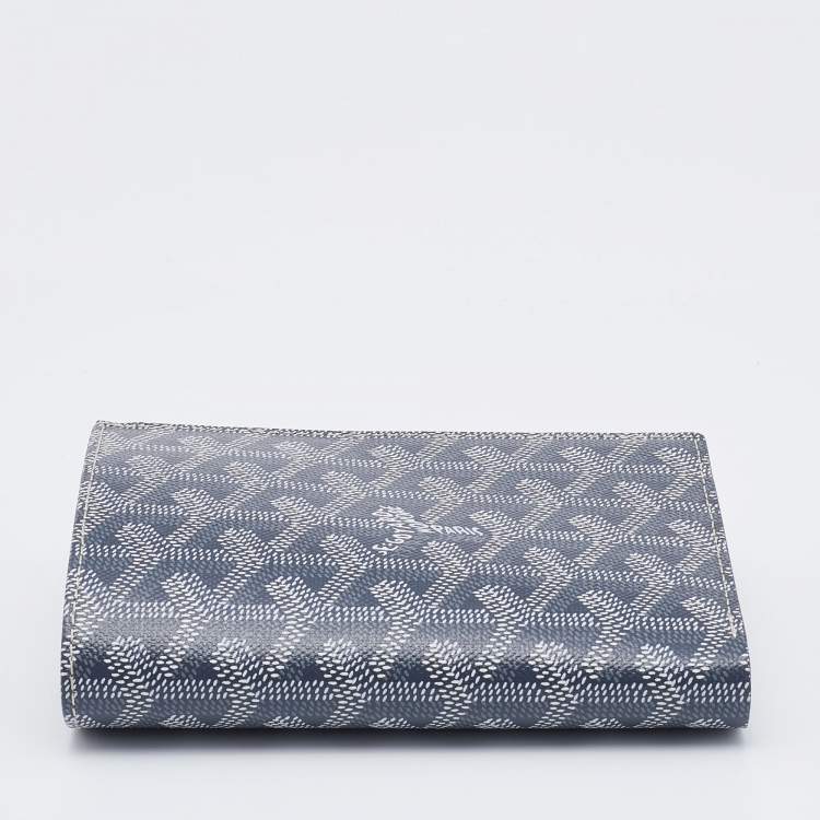 Pre Owned Goyard Grey Goyardine Coated Canvas Grenelle Passport Holder