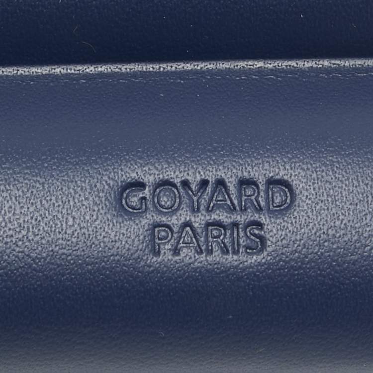Pre Owned Goyard Navy Blue Goyardine Coated Canvas and Leather Churchill 3 Cigar Case