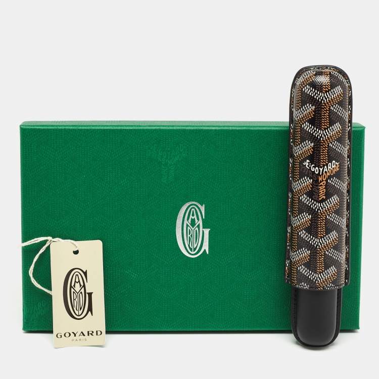 Pre Owned Goyard Black Goyardine Coated Canvas and Leather Churchill Cigar Case