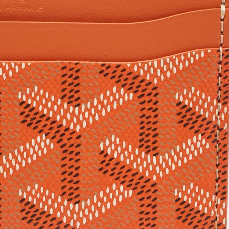 Pre Owned Goyard Orange Goyardine Coated Canvas and Leather Saint Sulpice Card Holder