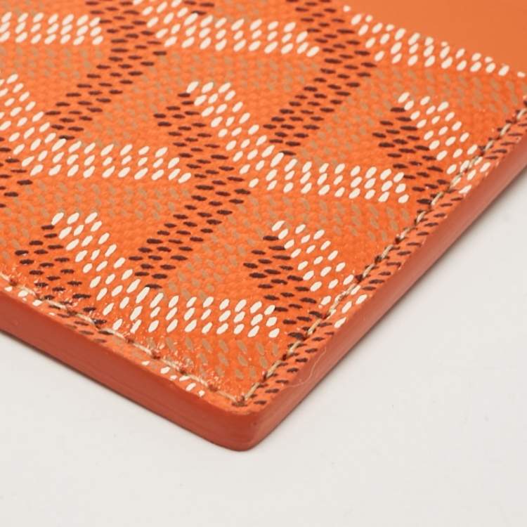 Pre Owned Goyard Orange Goyardine Coated Canvas and Leather Saint Sulpice Card Holder