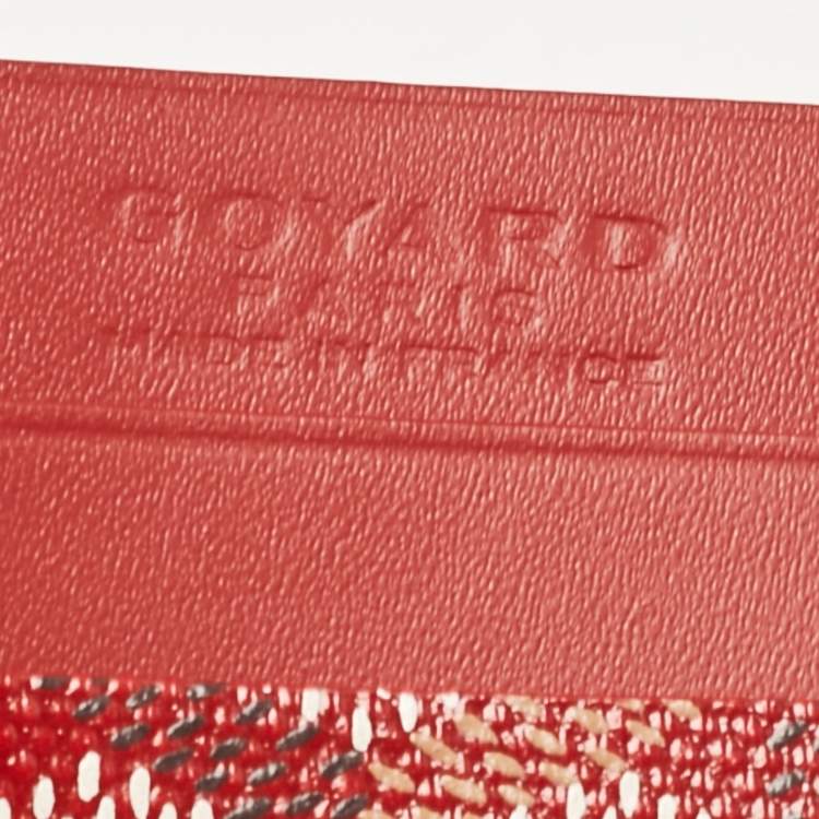Pre Owned Goyard Red Goyardine Coated Canvas and Leather Saint Sulpice Card Holder