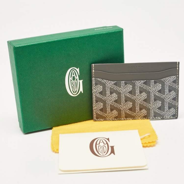 Pre Owned Goyard Grey Goyardine Coated Canvas and Leather Saint Sulpice Card Holder