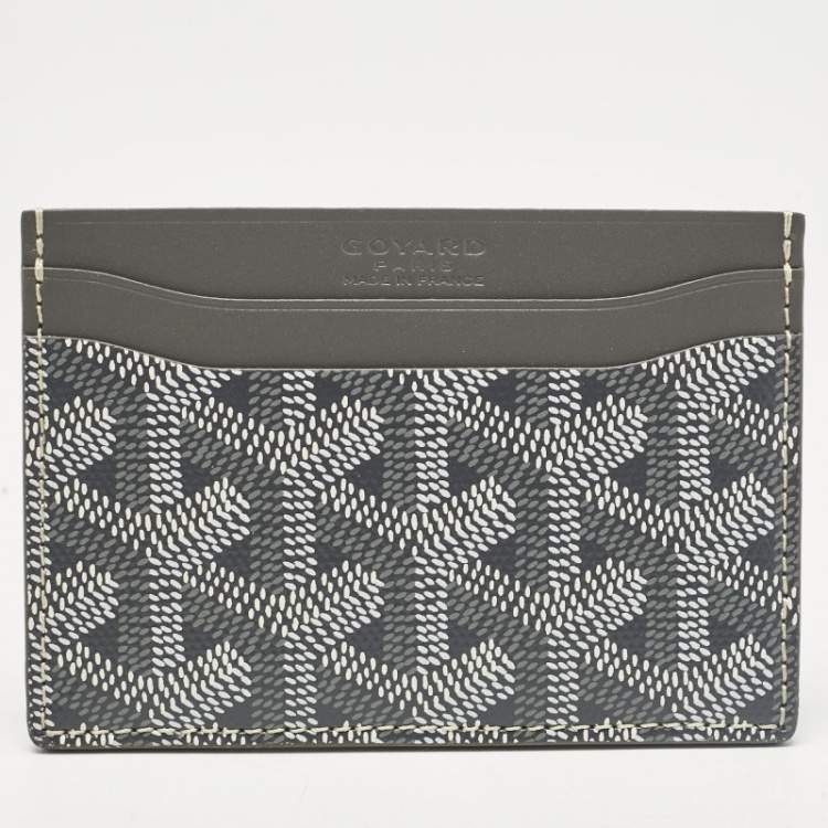 Pre Owned Goyard Grey Goyardine Coated Canvas and Leather Saint Sulpice Card Holder