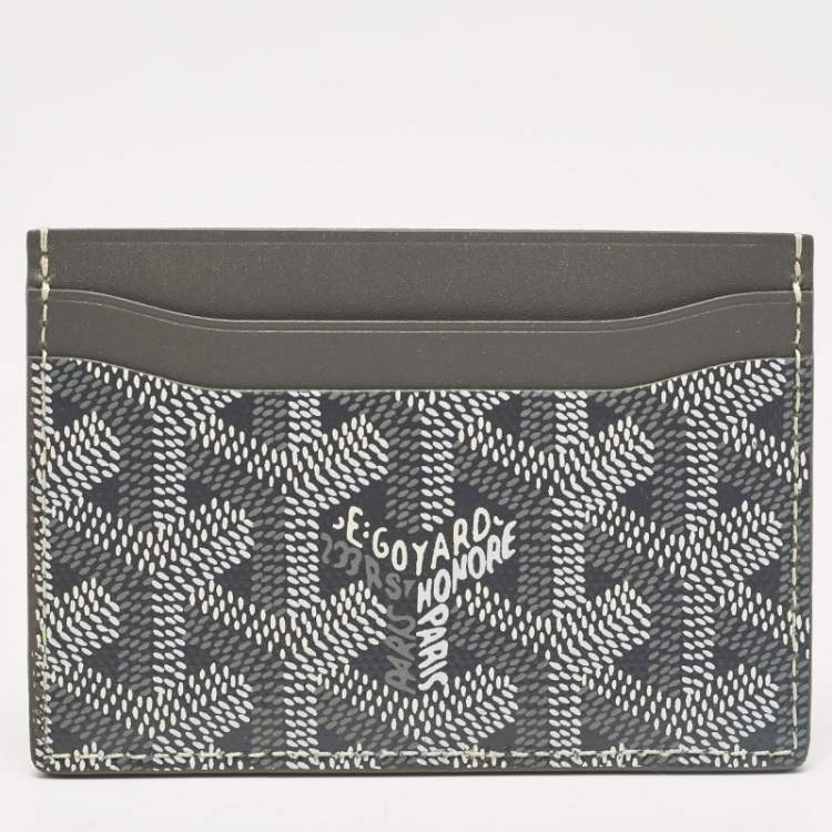 Pre Owned Goyard Grey Goyardine Coated Canvas and Leather Saint Sulpice Card Holder